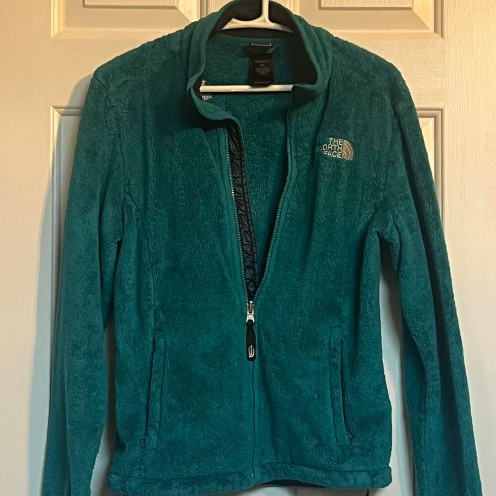 The North Face Women's Fleece Jacket Teal Green Full Zip Small S Outdoor Hiking